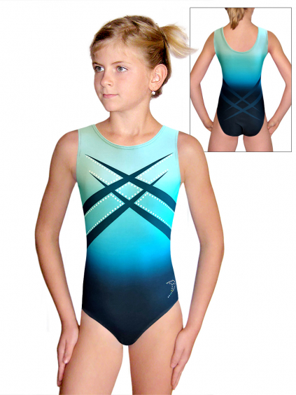 Gymnastický dres D37r t173 modrotyrkysová