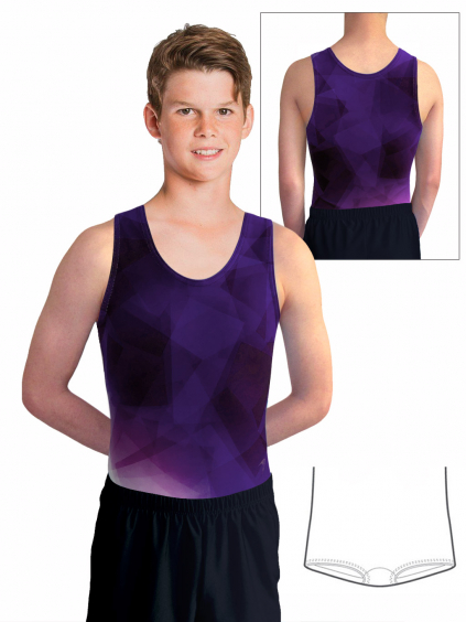 Gymnastický dres chlapecký, pánský D37chn t175 fialová