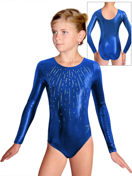 Gymnastický dres D37dg f121 modrá metalíza