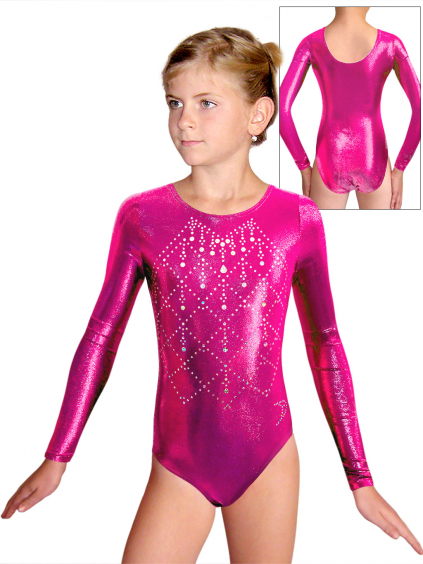 Gymnastický dres D37dg f124 růžová metalíza