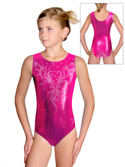 Gymnastický dres D37rg f111 růžová metalíza