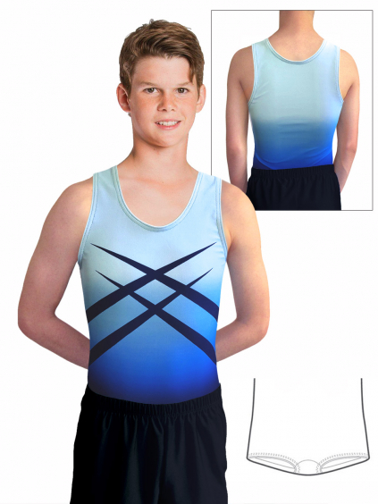 Gymnastický dres chlapecký, pánský D37chn t173 modrá