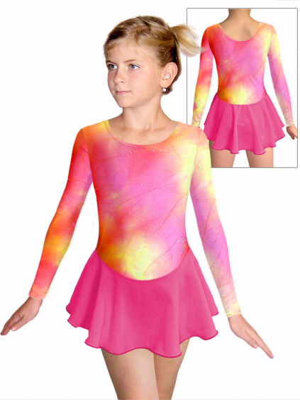 Krasobruslařské šaty - trikot K741g v460 s růžovou