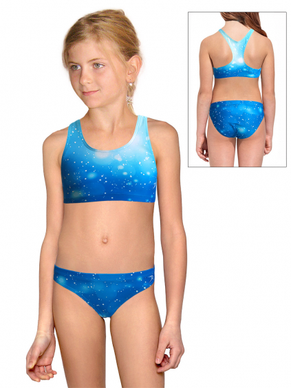 Dívčí sportovní plavky dvoudílné PD658 t207 modrá