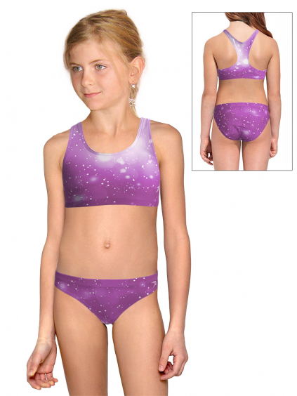Dívčí sportovní plavky dvoudílné PD658 t207 fialová