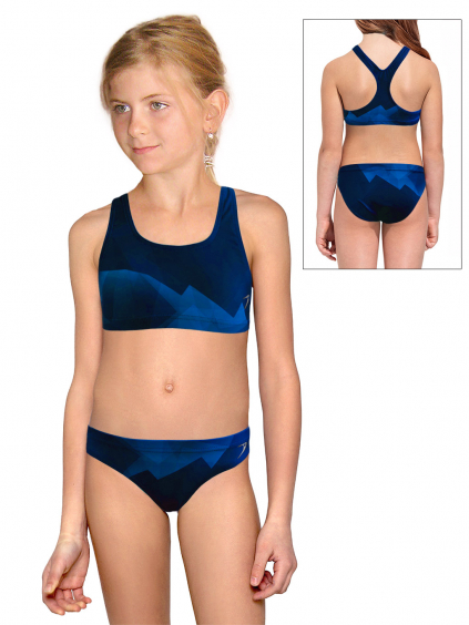 Dívčí sportovní plavky dvoudílné PD658 t175 modrá