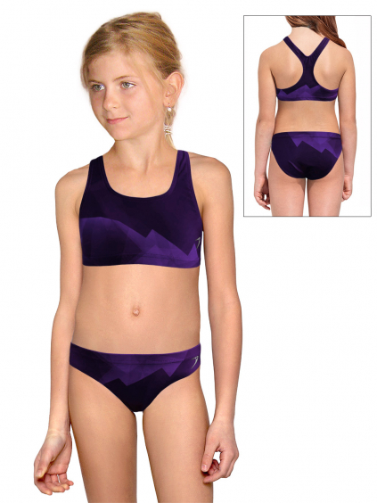 Dívčí sportovní plavky dvoudílné PD658 t175 fialová