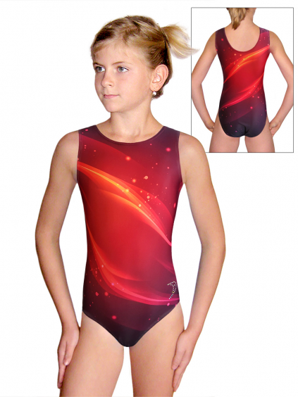 Gymnastický dres D37r t152 červenooranžová