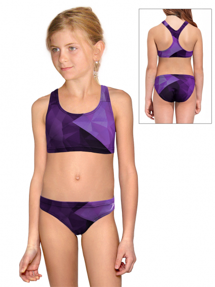 Dívčí sportovní plavky dvoudílné PD661 t177 fialová