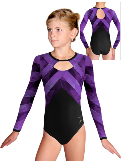Gymnastický dres  D37d-67 t177 fialová