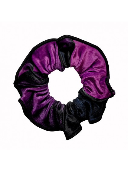 Gumička do vlasů - scrunchie - t188 černorůžová samet