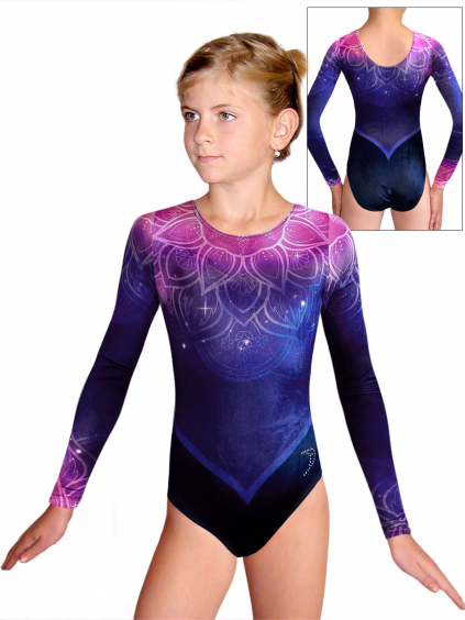 Gymnastický dres D37d t190 fialovorůžová samet