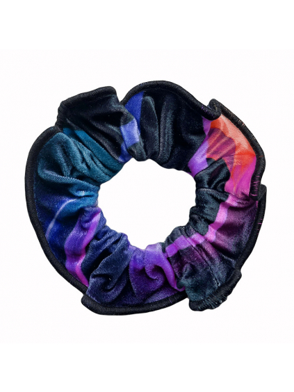 Gumička do vlasů - scrunchie - t195 fialovomodrá samet