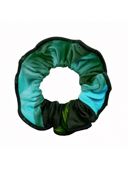 Gumička do vlasů - scrunchie - t194 zelená samet