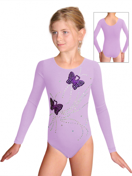 Gymnastický dres B37dg f141 světle fialová elastická bavlna