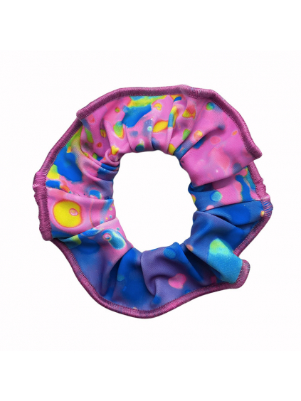 Gumička do vlasů - scrunchie - t225 modrorůžová