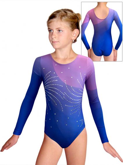 Gymnastický dres D37d t181 F112 modrofialová