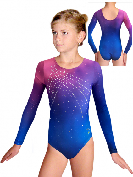 Gymnastický dres D37d t185 F120 modrorůžová