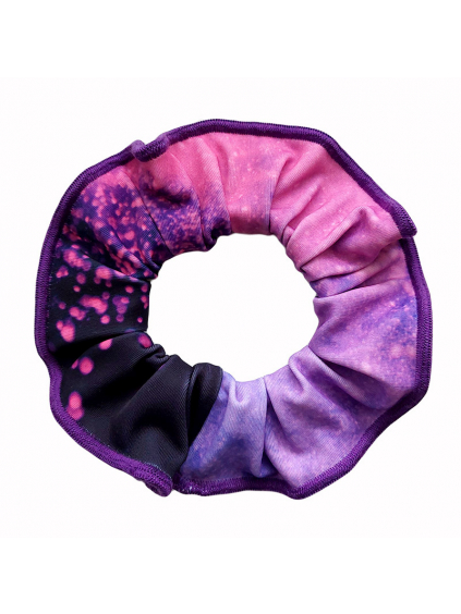 Gumička do vlasů - scrunchie - t180 růžovofialová