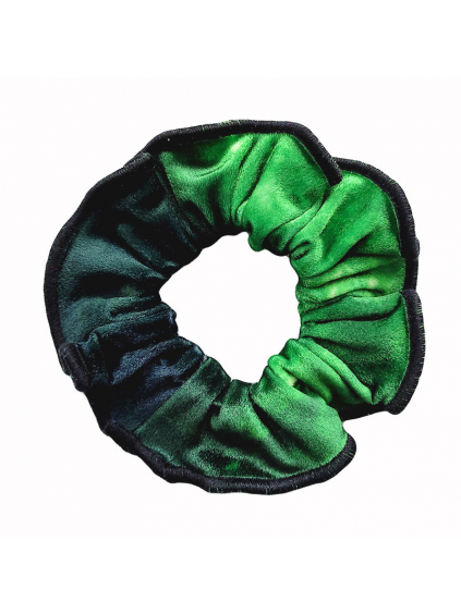 Gumička do vlasů - scrunchie - t189 zelená samet