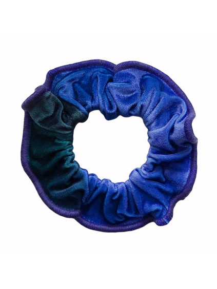 Gumička do vlasů - scrunchie - t187 modrá samet