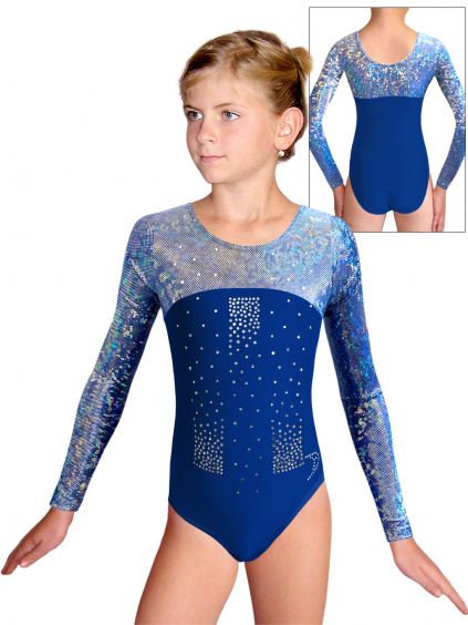 Gymnastický dres  D37d-1g f137 modrá s hologramem