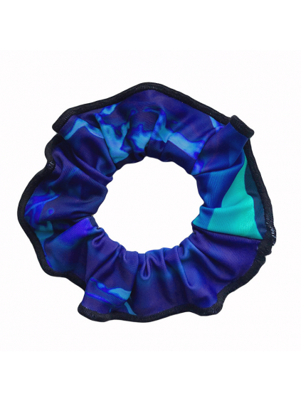 Gumička do vlasů - scrunchie - t196 modrá