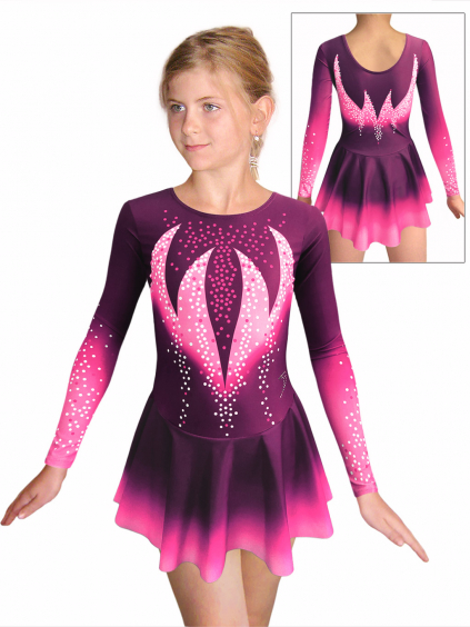 Krasobruslařské šaty - trikot K748 t198 růžová