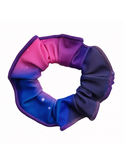 Gumička do vlasů - scrunchie - t117 růžovomodrá