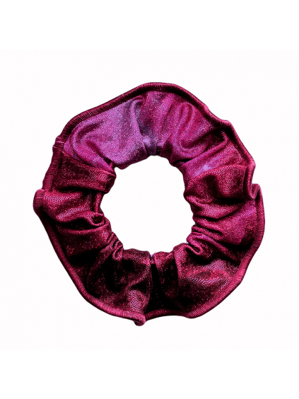 Gumička do vlasů - scrunchie - t227 růžová třpytivá metalíza