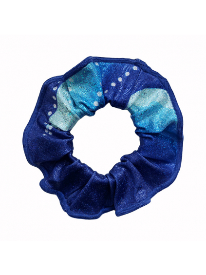 Gumička do vlasů - scrunchie - t234 modrá třpytivá metalíza