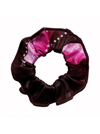 Gumička do vlasů - scrunchie - t234 růžová třpytivá metalíza