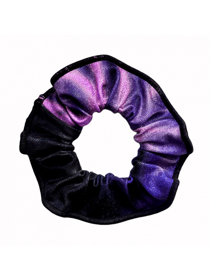 Gumička do vlasů - scrunchie - t232 fialová třpytivá metalíza