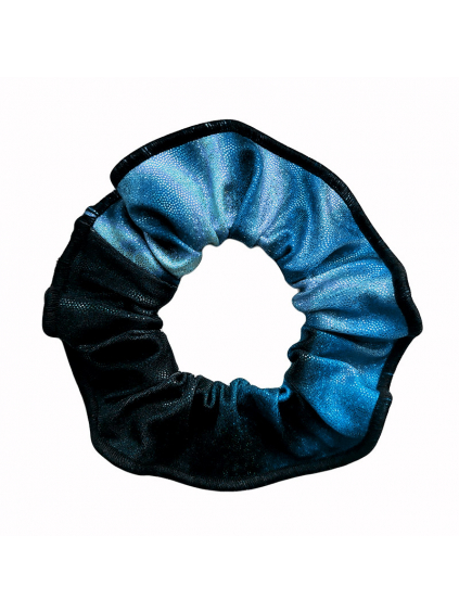 Gumička do vlasů - scrunchie - t232 modrá třpytivá metalíza
