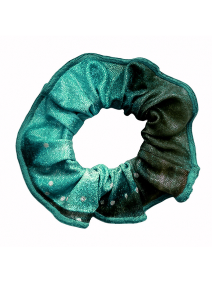 Gumička do vlasů - scrunchie - t229 mentolová třpytivá metalíza