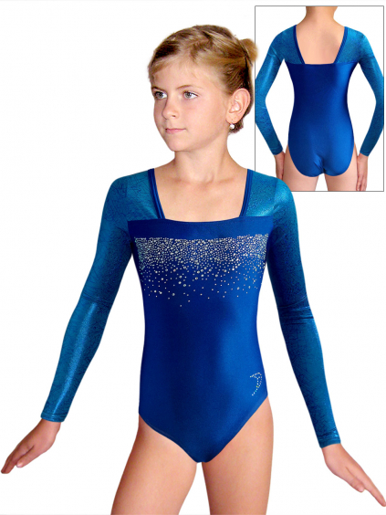 Gymnastický dres D37d-47xx v315 tmavě modrá lesklá plavkovina