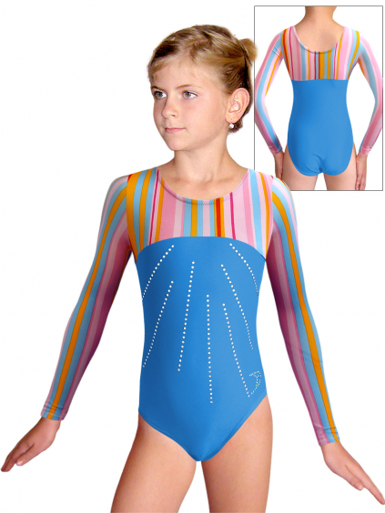 Gymnastický dres D37d-1xx v440 F136 modrá plavkovina