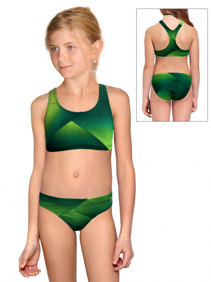Dívčí sportovní plavky dvoudílné PD661 t236 zelená