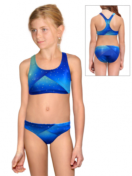 Dívčí sportovní plavky dvoudílné PD661 t235x modrá