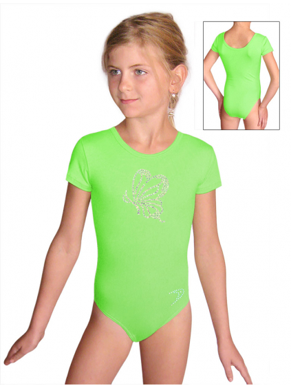 Gymnastický dres S37kkg f3x reflexní zelené mikrovlákno