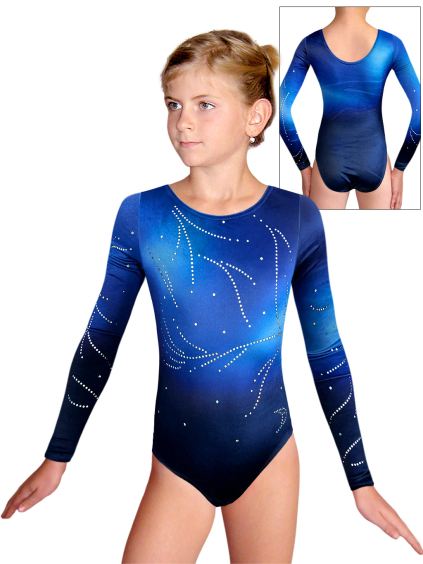 Gymnastický dres D37d t244 F167pr modrá samet