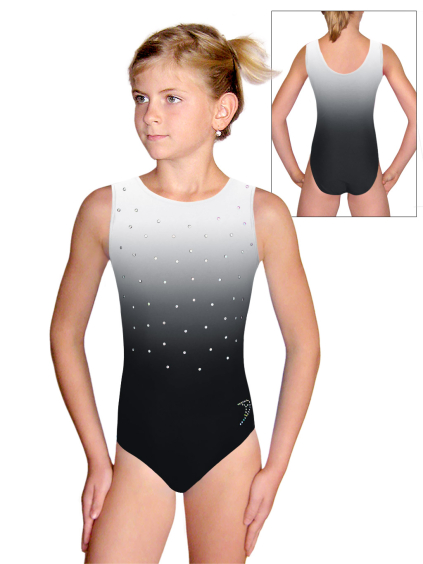 Gymnastický dres D37r t122 F178 černošedá ombré