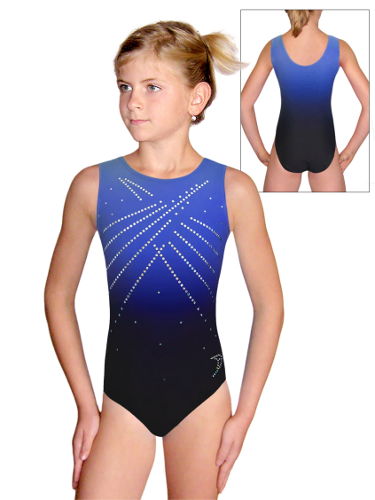 Gymnastický dres D37r t122 F168 černomodrá ombré