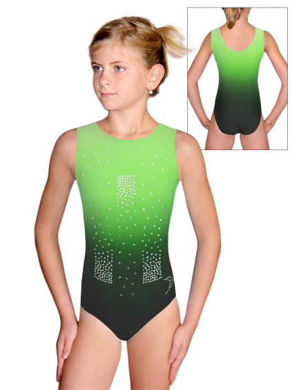 Gymnastický dres D37r t122 F137 černozelená ombré