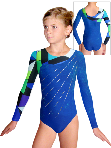 Gymnastický dres D37d-56xx v452 modrá samet