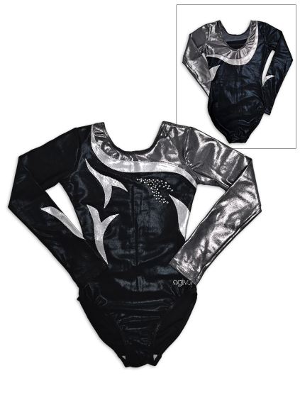 Gymnastický dres D37dx značka AGIVA černá metalíza