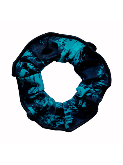 Gumička do vlasů - scrunchie - v537 s petrolejovou