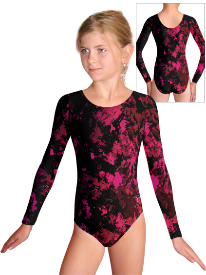 Gymnastický dres D37d v539 s růžovou