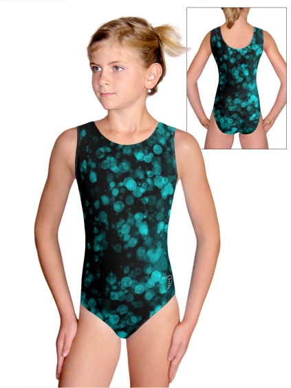 Gymnastický dres D37r v543 černomentolová
