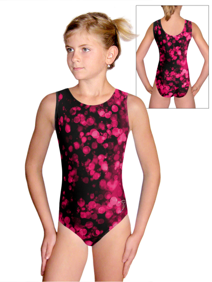 Gymnastický dres D37r v545 černorůžová